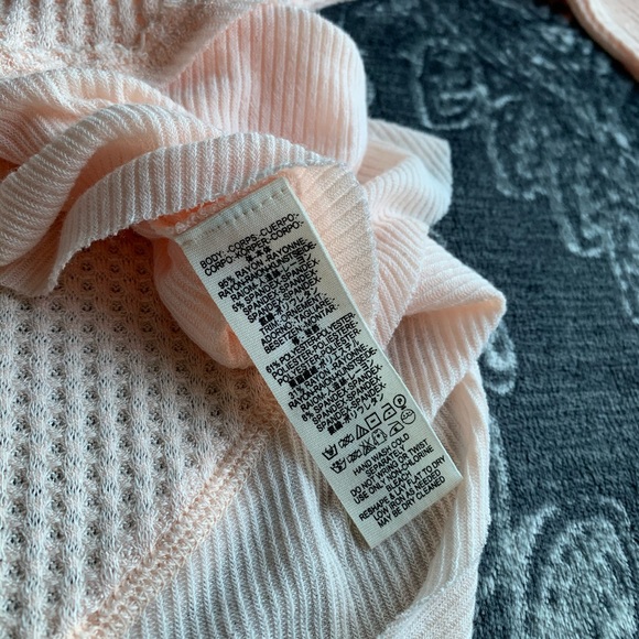 Free People Catalina Thermal Long Sleeve Top Peach - Picture 7 of 8